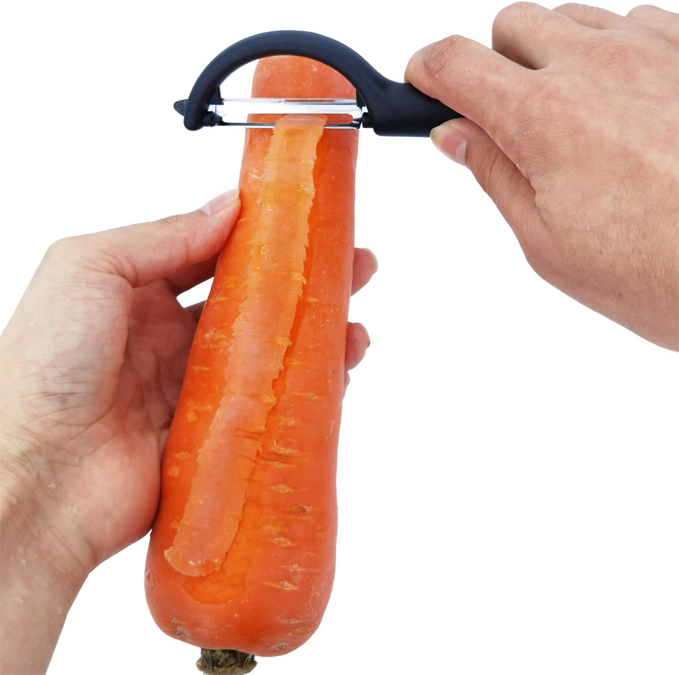Vegetable peeler set of 4 pieces, suitable for potato, carrot, apple, soybean, stainless steel black: Kitchen & Dining