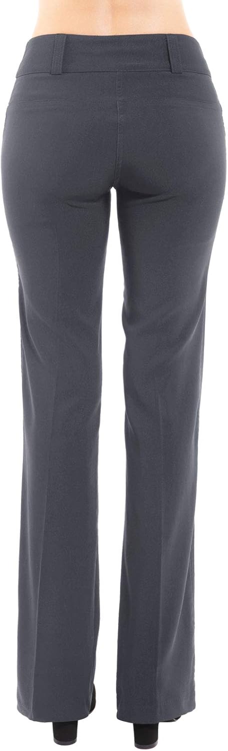 Design by Olivia Women's Relaxed Boot-Cut Stretch Office Pants Trousers Slacks: Clothing