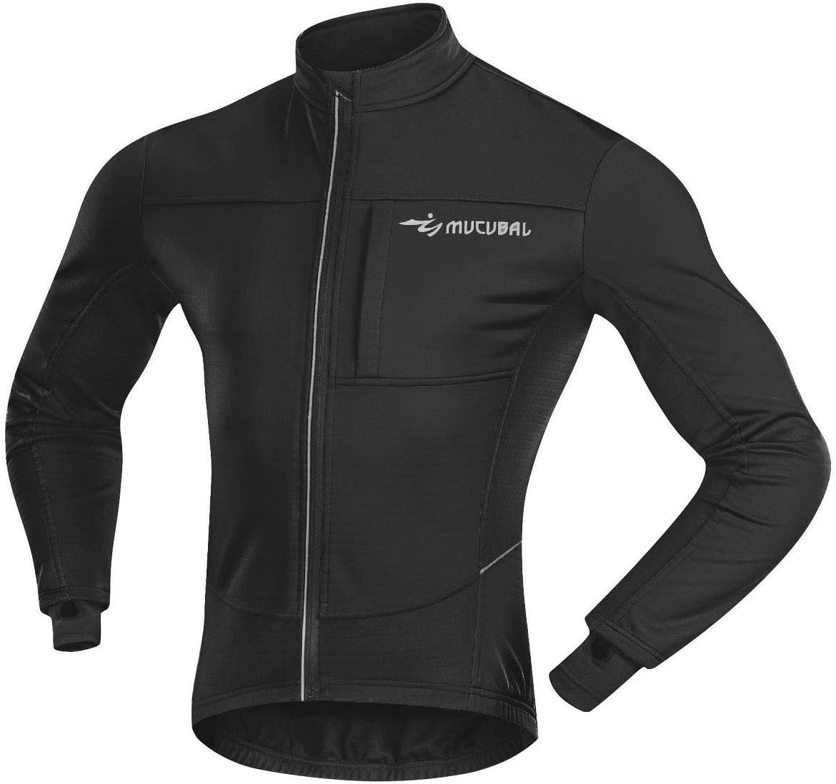 MUCUBAL Men's Cycling Jacket Windproof and Water-Resistant Coat Winter Thermal Breathable Bike Windbreaker