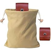Foraging Bag Large Foraging Pouch Waxed Canvas Mushroom Foraging Bags Leather Multipurpose Bushcraft Gathering Pouches for Outdoor Camping, Hiking Hunting, Grocery Storage