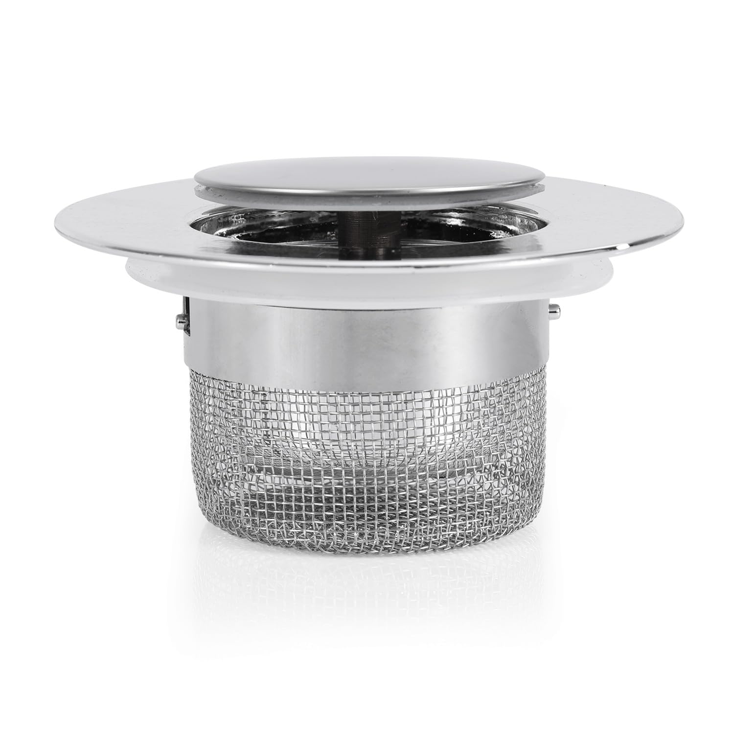 Photo 1 of 1 Pack Kitchen Sink Pop Up Drain Strainer, Anti-Clogging Bathroom Sink Plug Strainer Sink Bounce Core Drain Strainer with Strainer Basket Food Hair Catching for Sink Stopper Replacement