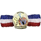 Ringside Economy Championship Belt with Satin Band | Multicolor championship belt with step-in elastic satin. One size fits most for celebrating your boxing victories