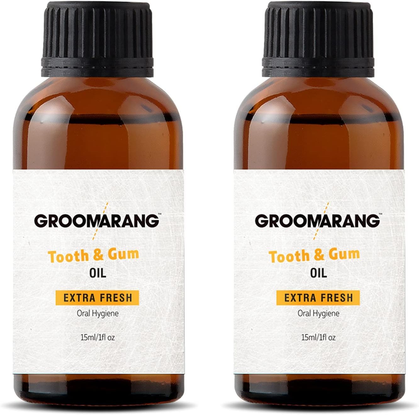 Groomarang Gum Disease Treatment Oil for Gingivitis, Bad Breath & Oral Pain - Made from 100% Pure Botanical Oils (Extra Strength) 15ml x2