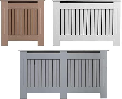 AVC Designs Extra Large Radiator Cover Modern Vertical Slats Grey