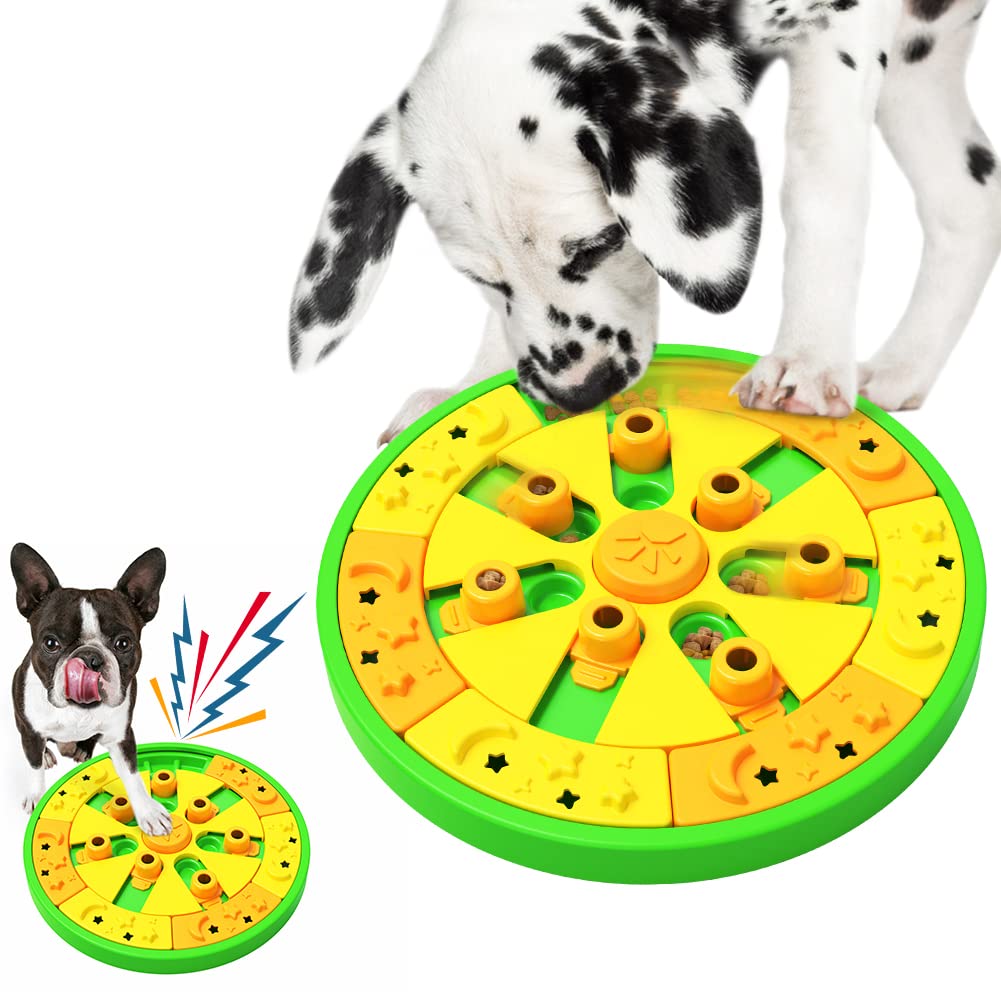 TENGDEE Dog Puzzle Toys for IQ Training, Interactive Dog Toys for Small to Large Dogs, Squeaky Dog Treat Dispensing Slow Feeder for Training and Fun Feeding (14.2 * 14.2 inch)