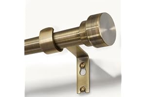 Antique Bronze Curtain Rods for Windows 48 to 84 Inches Adjustable Length Heavy Duty 1" Diameter Window Curtain Rod with Soli