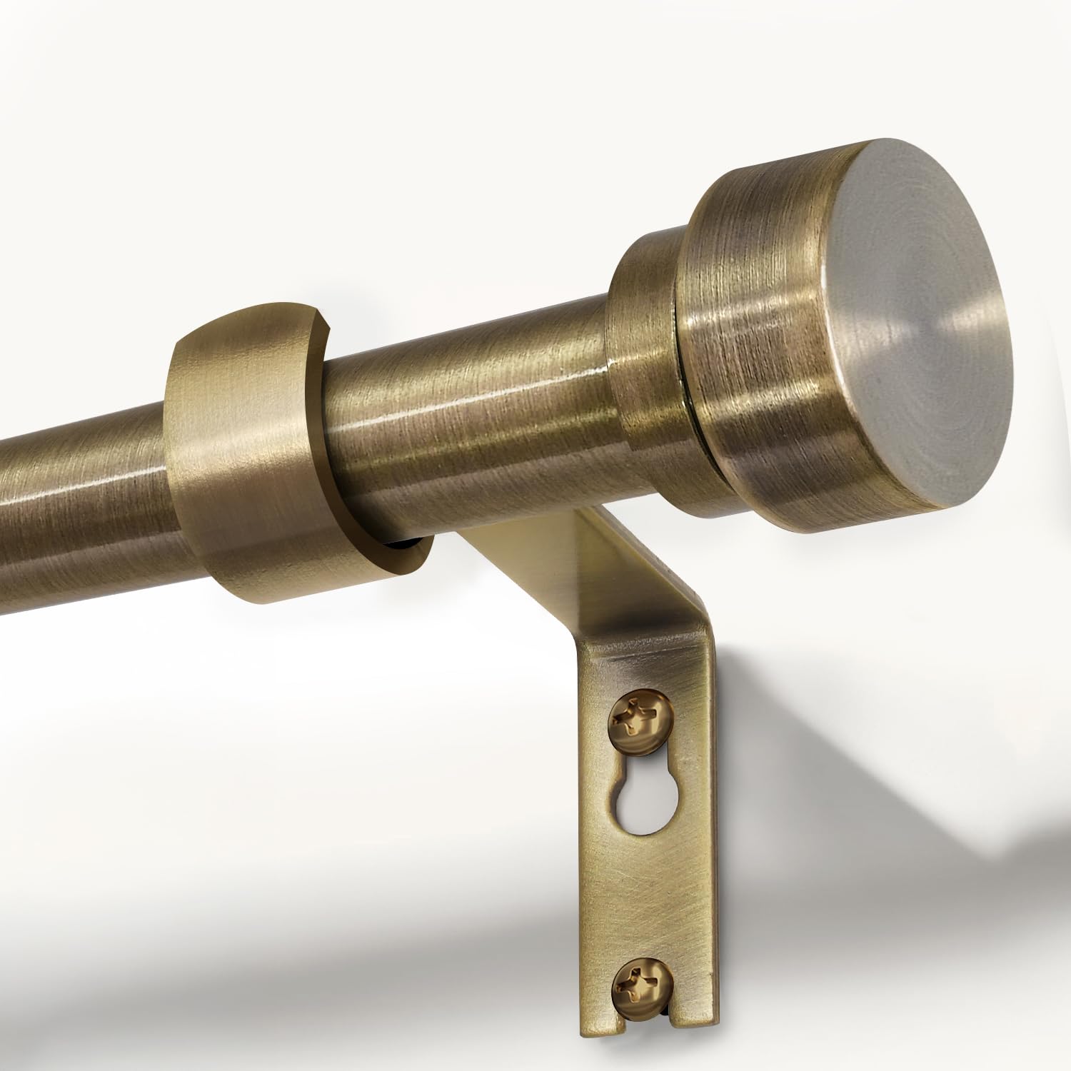 Photo 1 of Antique Bronze Curtain Rods for Windows 66 to 120 Inches Adjustable Length Heavy Duty 1" Diameter Window Curtain Rod with Solid Metal Finials for Outdoor Farmhouse Bedroom Kitchen Living Room