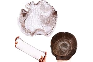 YANTAISIYU 50 Pcs Hair Net 20 Inch Invisible Elastic Mesh Wig nets for Hair Bun Food Service (Bulk Packing,Brown)