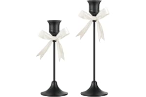 FSyueyun Black Candle Holder Set of 2, Elegant Metal Candlestick Holders for Vintage Taper Candle Holders, Perfect for Table Centerpieces, Fireplace Mantels, Home Decor, Weddings and Party Decorations