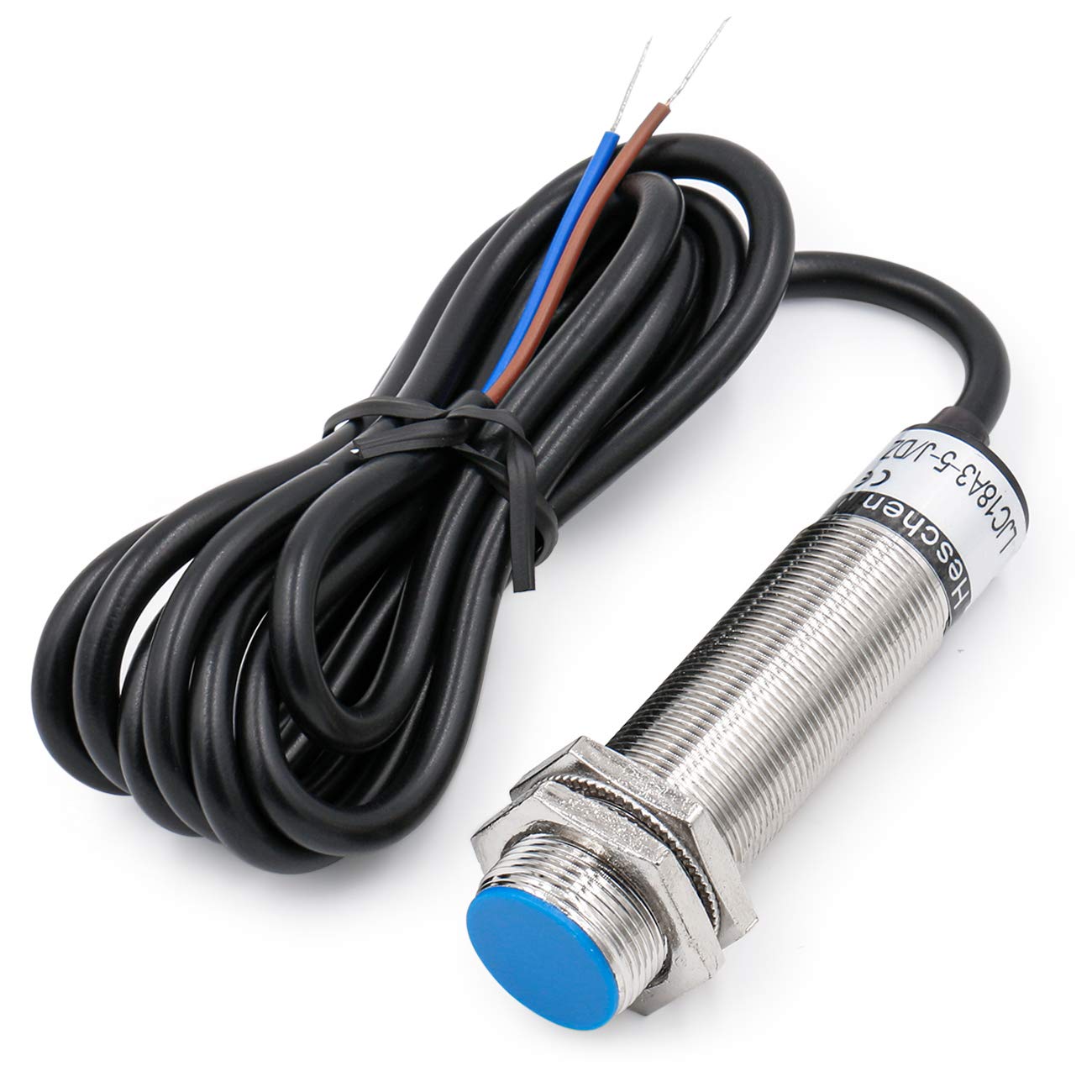 Heschen M18 Capacitive Proximity Sensor Switch Shield Type LJC18A3-5-J/DZ Detector 1-5mm 90-250VAC 400mA Normally Closed(NC) 2 Wire