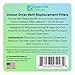 Essential Values 6-Pack Filters Compatible with Bettervent Indoor Dryer Vent – Manufactured in USA - 30 Loads Efficiency