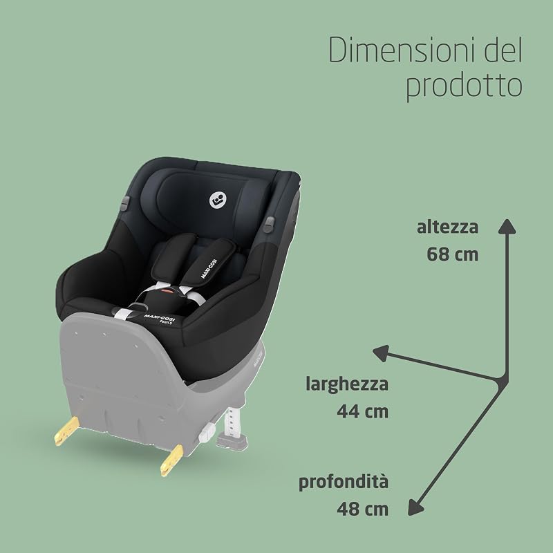 Pearl S i-Size, Seggiolino Auto Bambini, 61–105cm, Tonal Graphite