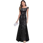 VCCICANY Mermaid Mother of The Bride Dresses Long for Women Off The Shoulder Sequin Lace Formal Evening Gown