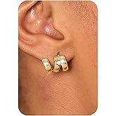 LLWOM Gold Huggie Earrings for Women-14k Gold/Silver/Rose/Black Plated Heart Hoop Earrings Hypoallergenic Lightweight Hoops Gifts