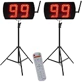 YZ 5 Inch LED Basketball Shot Clock Timer, Custom Countdown Timer (12/14/20/24/30 Seconds), Portable with Remote Control &amp; Buzzer for Basketball Courts
