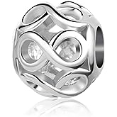 Luluadorn Women Infinity Love Charm for Bracelets Ball Silver Forever Heart Necklace Pendant Gifts Bead for Wife Friends Cousin Lover Family Couple Christmas Birthday Anniversary