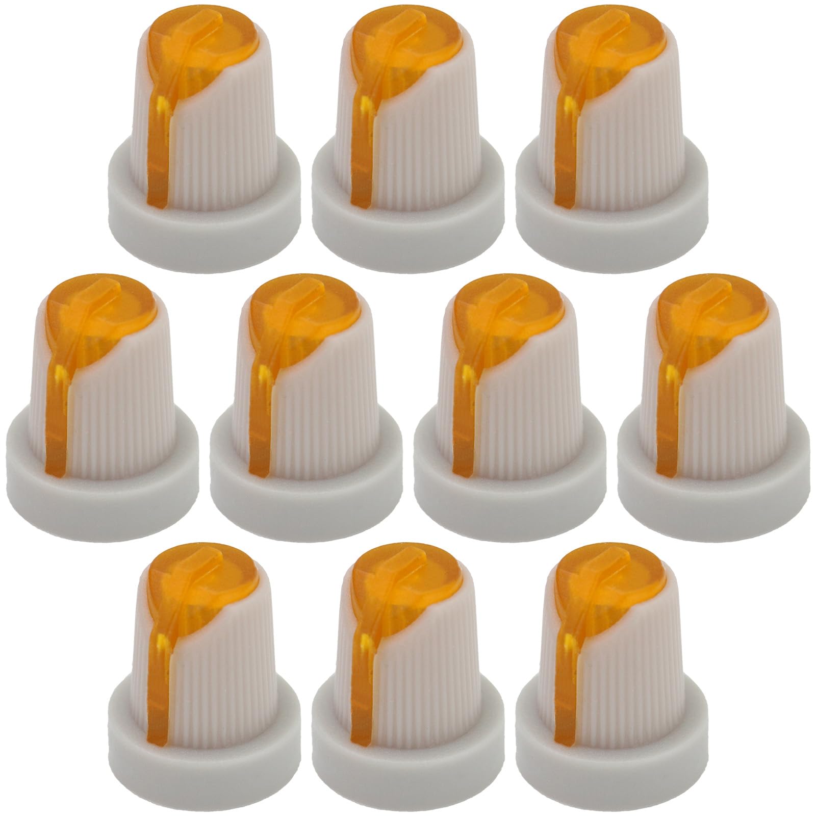 6mm Splined Hole AG5 Illuminateable Grey Body Plastic Colour Indicator Control Knob Pack of 10 (Orange)