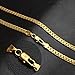 Fashion 18K Gold Plated Stainless Steel Flat Necklace Chain Women Men Jewelry