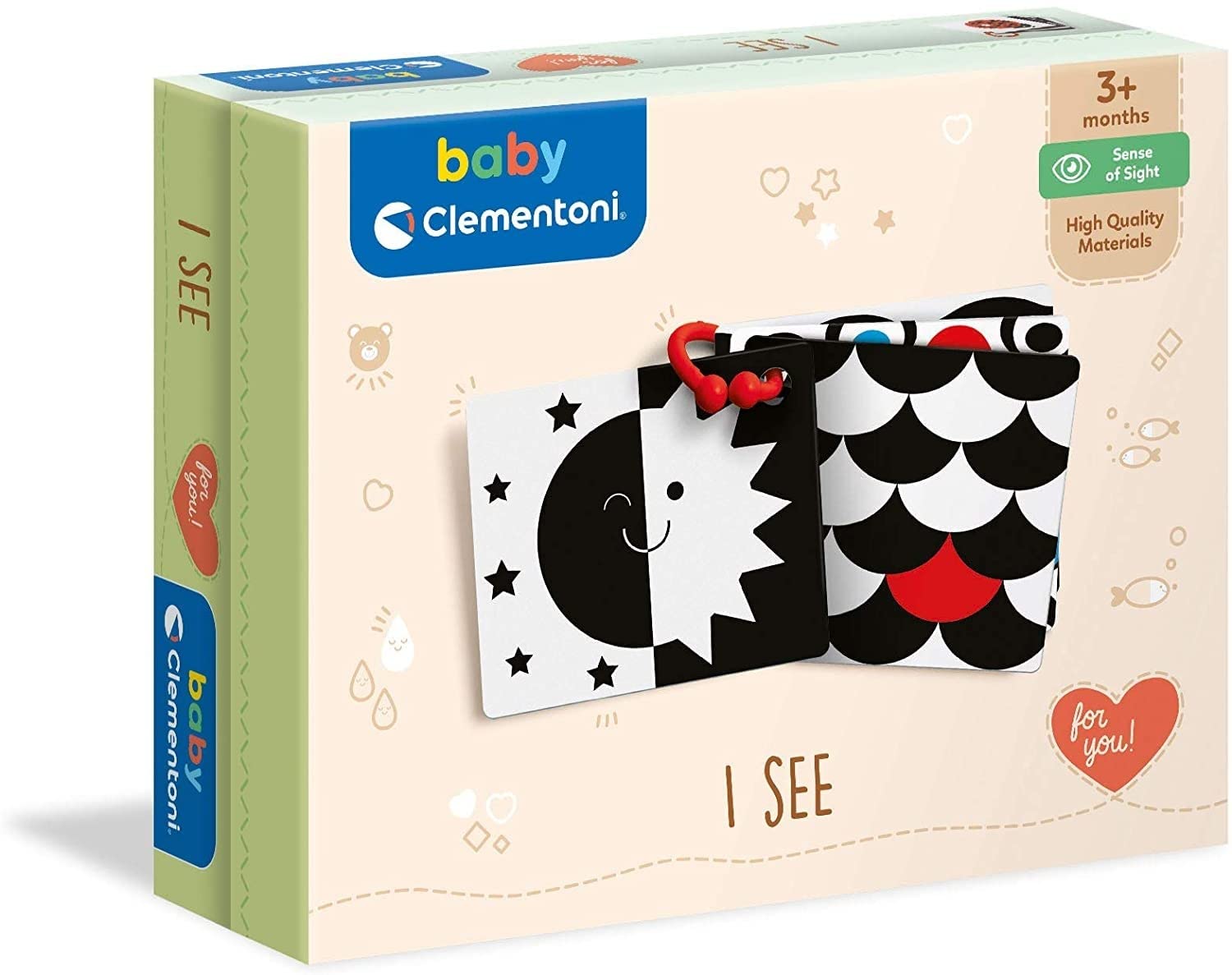 Clementoni - Baby for You-I See-Early Childhood Game, First Activities, Children 3 Months+, Made in Italy, Multicoloured, 52479