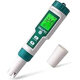 ORAPXI Pool Salt Tester pH and Salt Meter for Saltwater Pool pH Tester | Digital Salinity Tester 5 in 1 pH Salt TDS EC Temp Meter for Hydroponics Salt Meter for Swimming Pools Hot Tubs and Swim Spa