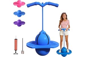 Balance Jumping Ball, Pogo Ball, with Handle and Pump, Anti-Slip Pogo Stick, Indoor/Outdoor Bounce Jump Toy, Alternative for 