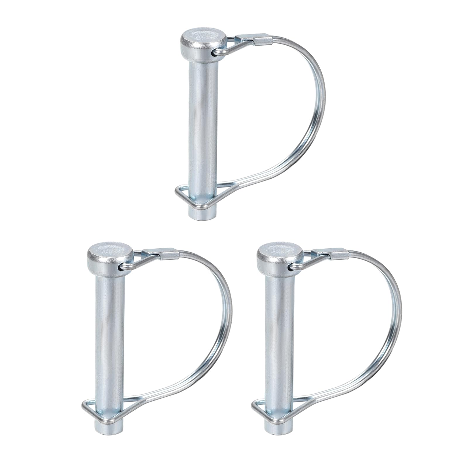 DTGN 10mm x 60mm (DxL) Shaft Locking Pin - 3Pack - Good for Farm Trailers Lawn - Carbon Steel Round Trailer Coupler Pin - Silver Tone