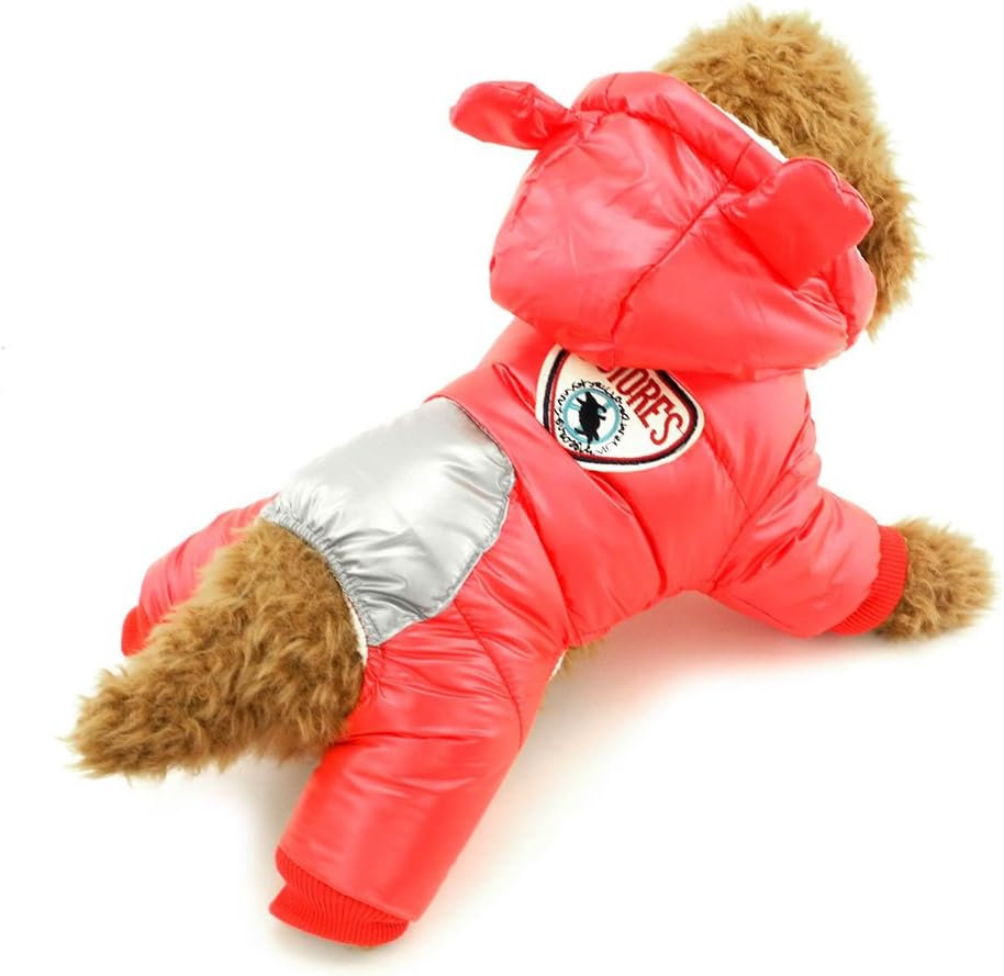smalllee_lucky_store Dog Snow Jacket with Hood Winter Small Dog Coat