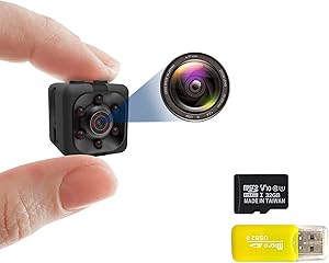 1080P Smart Camera with 32GB Card, Full HD Camera, Camera with Night Vision & Motion Dection, Indoor Outdoor Camera for Car Home Office