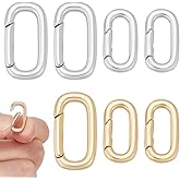 UNICRAFTALE 8Pcs 2 Colors 18K Gold Plated Spring Gate Rings 2 Sizes Platinum Snap Clasps Oval Clips Snap Hooks Metal Spring Keyring Buckle Clasps for Bag Purse Shoulder Strap Key Chains 14-18mm Long