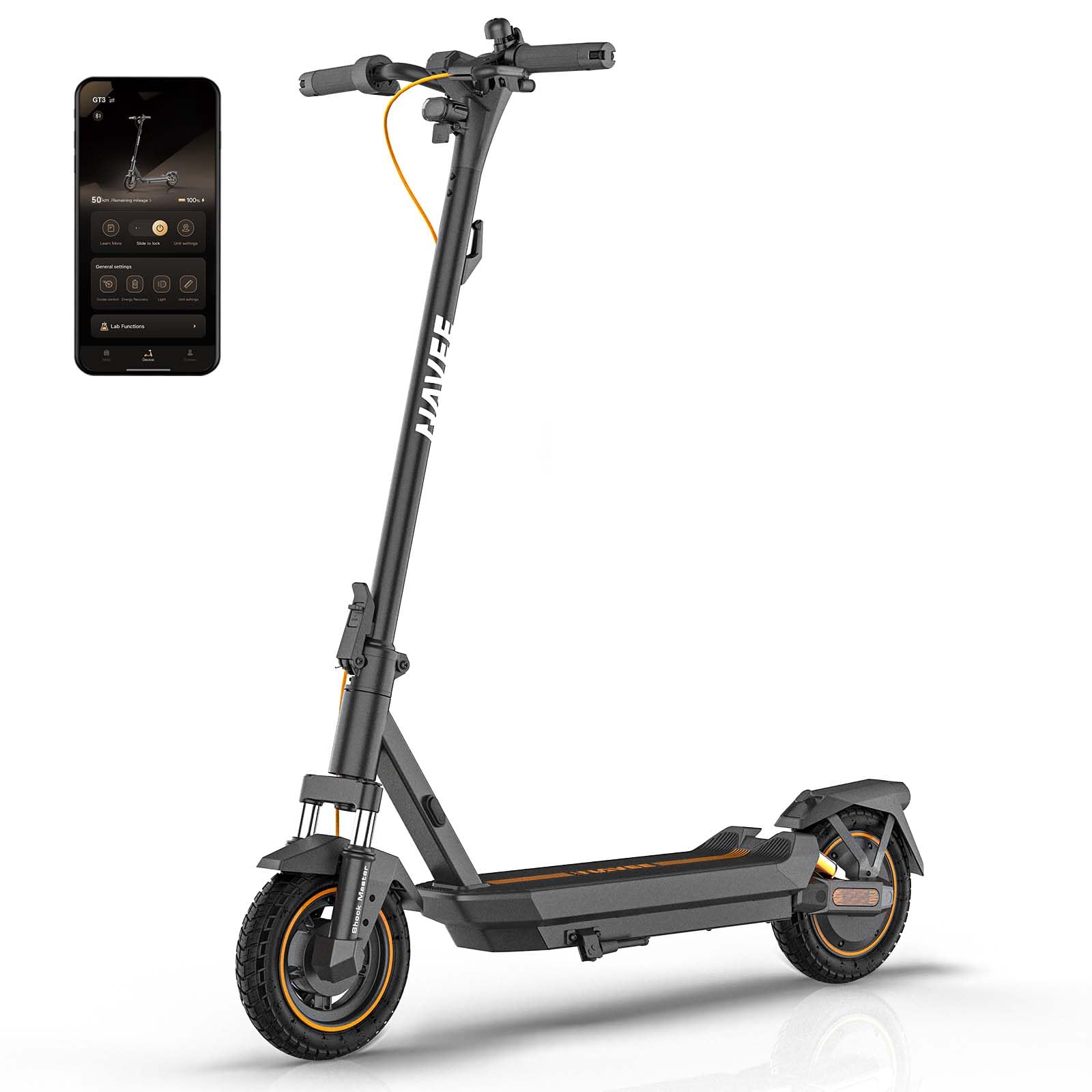 Photo 1 of (UNFUNCTIONAL, FOR PARTS) NAVEE Electric Scooter, e Scooter GT3 Pro, 1000w 800w Motor with Suspension, Long Range 37.5 Miles, Fast 20 Mph, 10 inch Tires All Terrain, Foldable for Adults Men Teens Students Commuter, Heavy Duty