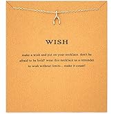 Golden Wishbone Necklaces for Women Girlfriend Anniversary Birthday Gift for Wife Bday Gift for Best Friend Sister Graduation Christmas Gifts for Daughter Granddaughter Wishbone Pendant Nekclace