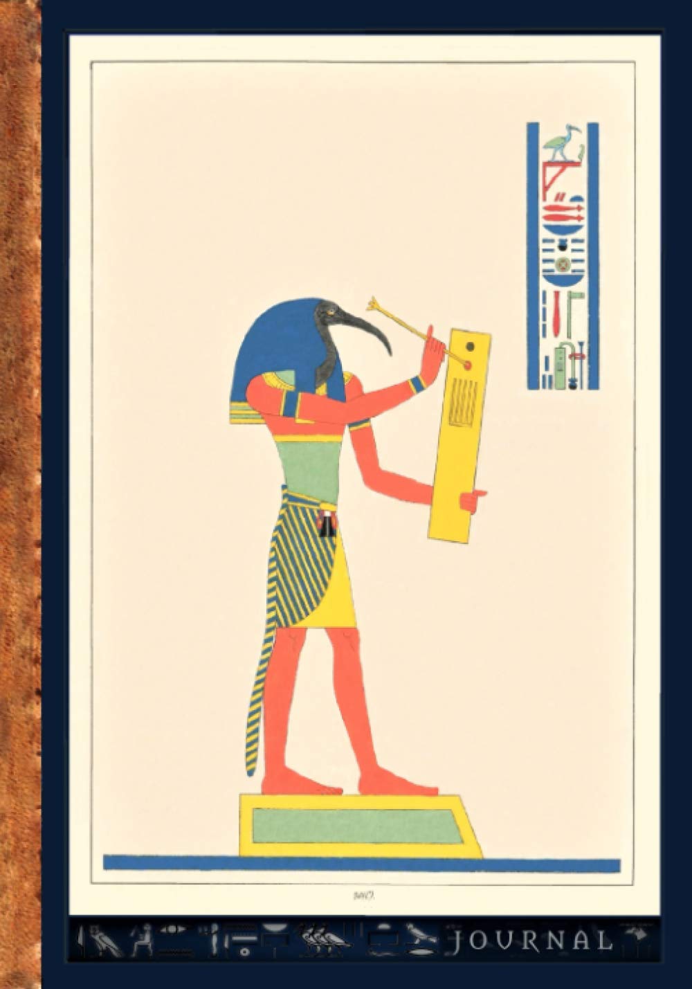 Journal: Egyptian Scribe Thoth, Lined Notebook, 7"x10"/B5 size