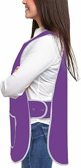LINEN CLOSET Unisex Tabard Aprons with Pockets for Kitchen Cleaning Catering view 3
