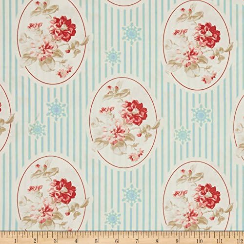 Tanya Whelan Winter Garden Cameo Blue Fabric By The Yard