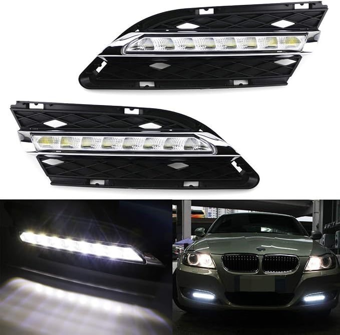 iJDMTOY Xenon White LED Daytime Running Light Kit
