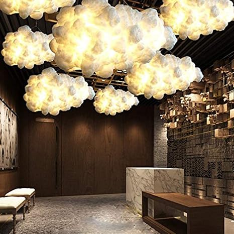 Ij Injuicy Modern Floating White Cloud Pendant Hanging Light