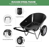 Panana Heavy Duty Garden Trolley 85L 150kg Steel Frame Pneumatic Tires view 3