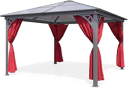 Amazon De Luxus Aluminium Gartenpavillon 3 60 X 3 60m Pavillon Gazebo Partyzelt Festzelt Alu Dach Aus Doppelsteg Hohlkammerplatten 4 Seitenwande