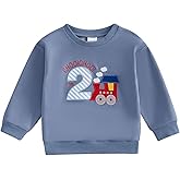 Toddler Baby Boy 2nd Birthday Outfit Choo Choo I'm Two Train Sweatshirt Two Cool Long Sleeve T-Shirt Top Fall Clothes