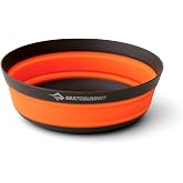 Sea to Summit Frontier Collapsible Bowl, Medium, Puffins Bill Orange | Lightweight collapsible camp bowl folds to under 2 centimeters for ultralight backpacking and space-conscious adventures