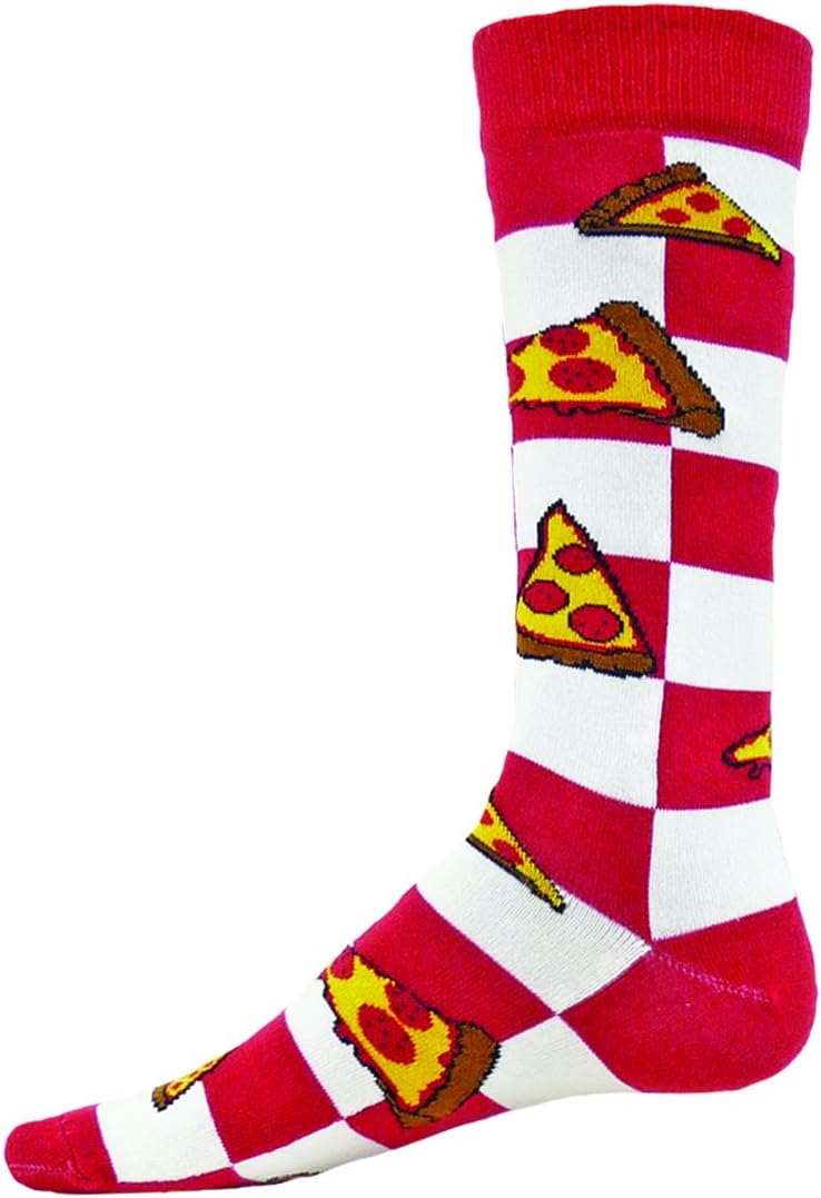 Wright Avenue Pizza Novelty Sport Athlete Crew Soft Socks ( Red - Large )