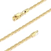Andsion 18K Gold Plated Chain Necklace for Women, Gold Plated Necklace Chain for Women, 1.5mm Dainty Non Tarnish & Hypoallergenic Rope Chain Women's Chain Necklaces 16 Inch
