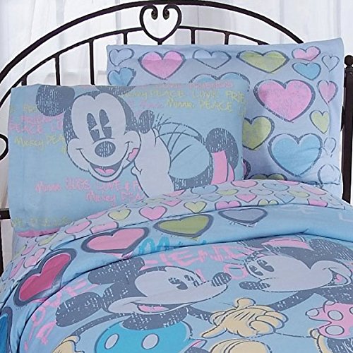 Disney Mickey and Minnie Vintage Twin Sheet Set