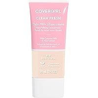 COVERGIRL Clean Fresh Skin Milk Foundation, Hydrating Foundation, Vegan, 1 Count, Liquid Foundation, Moisturizing Foundation,