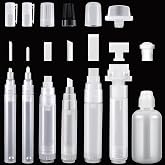 Kisston 7 Pcs Refillable Paint Pen, Empty Maker 3mm-30 mm, Acrylic Refilable Touch up Markers, Round Tilted Flat Head Paint Pen with Handy Art Bottles for DIY, Furniture Repair, Glass, Stone
