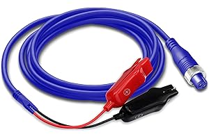 BatPower Electric Reel Power Cable Compatible for Banax Kaigen 7000 1500 500 300 150 Power Assist Electric Fishing Reel Power Cord ProK BP-FK08B BP-FK16B Battery Cable 6.6FT/200CM