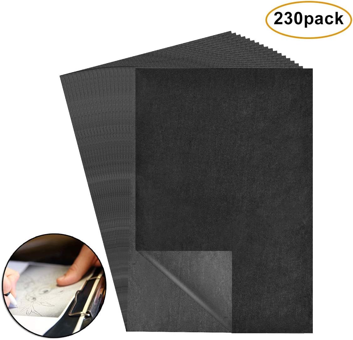 Carbon Transfer Paper, 230 Sheets Carbon Graphite Transfer Paper, 8.5x12inch (Black)