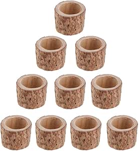 F Fityle 10 Unidades Naturaleza Creativa Tocón De árbol Maceta Tealight