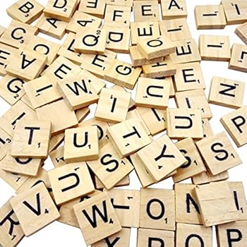 Sunnyglade 500PCS Wood Letter Tiles/ Wooden Scrabble Tiles A-Z Capital Letters for Crafts, Pendants, Spelling