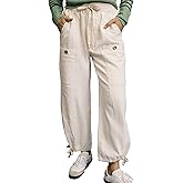 Kedera Women's Wide Leg Jeans High Waisted Pull On Baggy Jeans Cropped Denim Drawstring Pants Casual Joggers